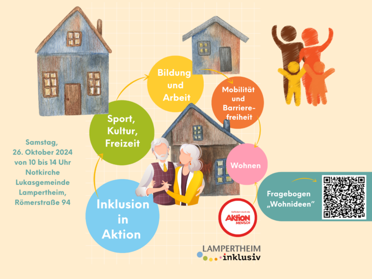 Plakat Inklusion in Aktion am 26. Oktober 2024 von 10 bis 14 Uhr in der Notkirche